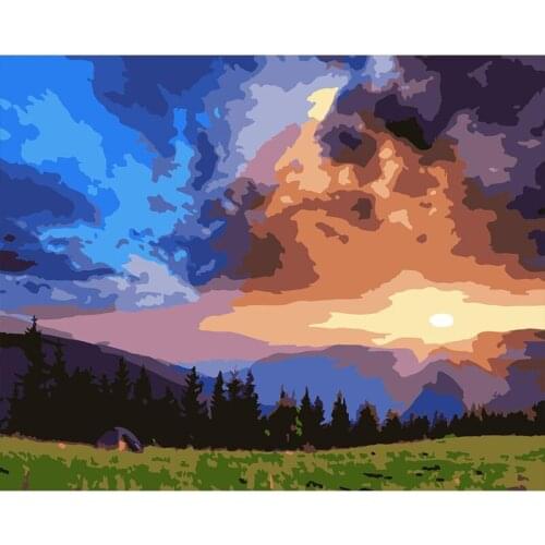 Paint By Numbers Forest House DIY Canvas Painting Kits Wall Art Oil Painting By Numbers Landscape Unique Gift
