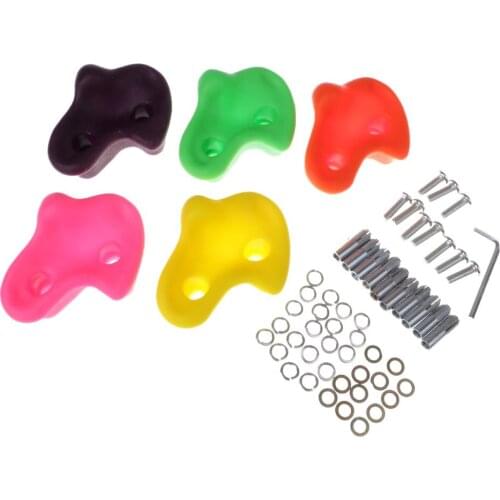 5 Pcs Plastic Climbing Wall Stones Rock Set Climbing Hand Feet Holds Grip Outdoor Climbing Game Fun Play Toy for Children Kids