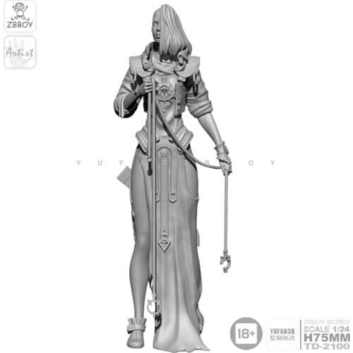 1/24 Resin Figure Kits rope Woman resin Soldier self-assembled 75MM TD-2100
