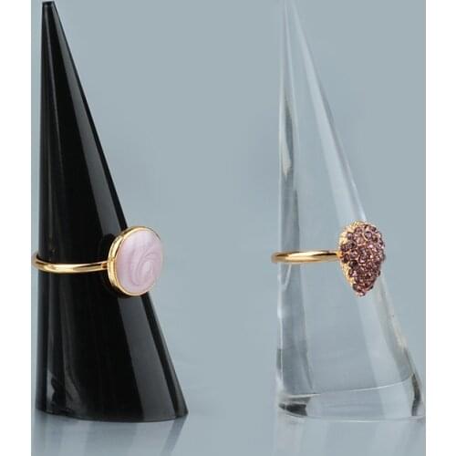 10pcs Solid Cone Shape Acrylic Jewelry Ring Display Holder Finger Ring Stand Single Ring Display Support Holder Display Stands