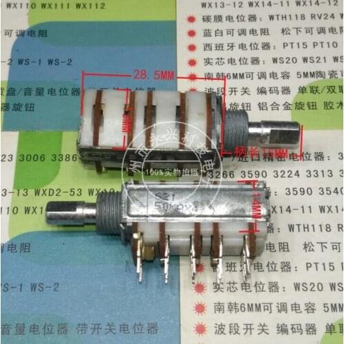 Original new 100% A50KX4 quadruple band switch volume potentiometer 14pin handle 15mm