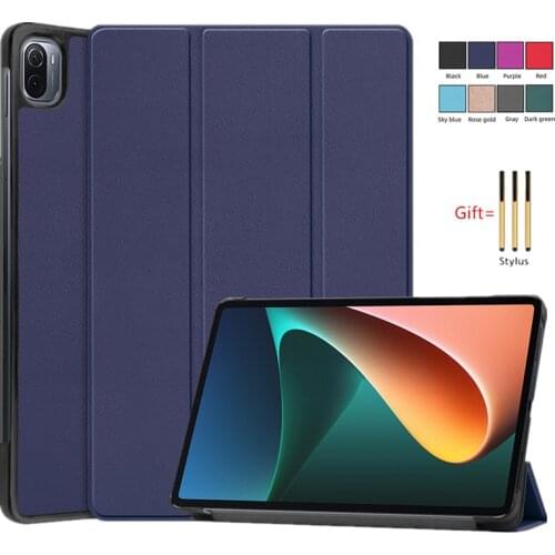 Pencil Case for Xiao Mi Pad Shell for Xiaomi Pad5 Pro 2021 11.0" Pad 5 Pro 5G Tri-fold Case Tablet Stand Holder Case Cover +Pen
