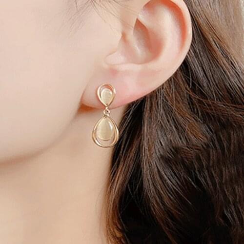 Spring Summer New charm Earrings Vintage Matte drop Earrings for Women Jewelry Golden Punk Earclip 2021 Trend Jewelry