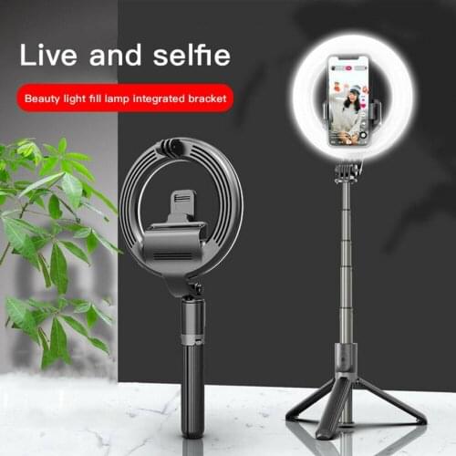 Foldable Wireless Selfie Stick Tripod Foldable with 5 inch LED Ring Fill Light Suitable for iPhone Extendable Foldable Monopod