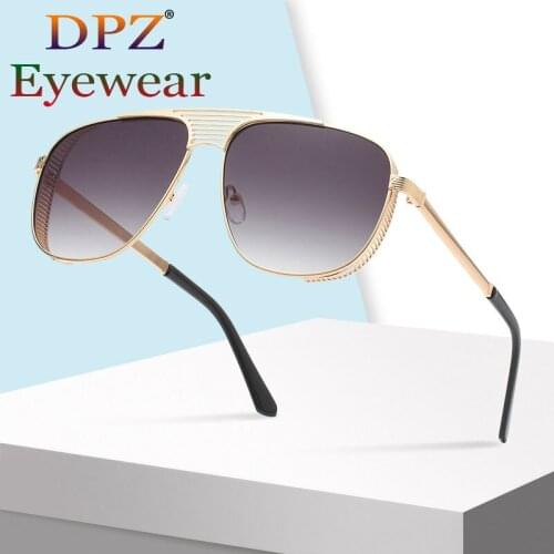 2021 New Metal Frame Oversized Pilot Punk Sunglasses Fashion Men Women Trend Hollow Retro Brand Design Sunglasses Oculos De Sol