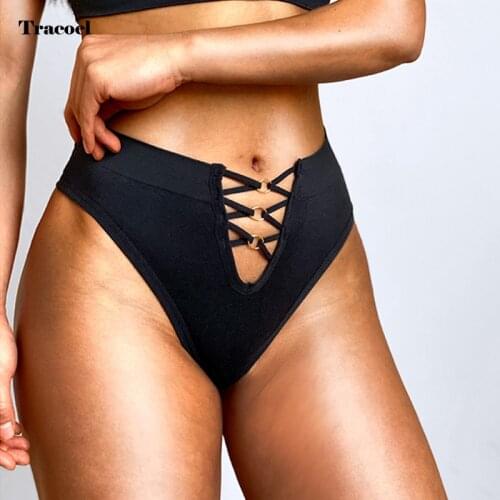 Tracoel Womens Pure Sexy G String Thongs Mesh Hollow Out T Back Pants Dropshipping Female Panties Factory Hot Quality Briefs