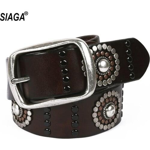 Unisex Personalized Customization Solid Cowhide Leather Belts for Women & Men Western Cowboy Accessories 3.8cm Width SA023