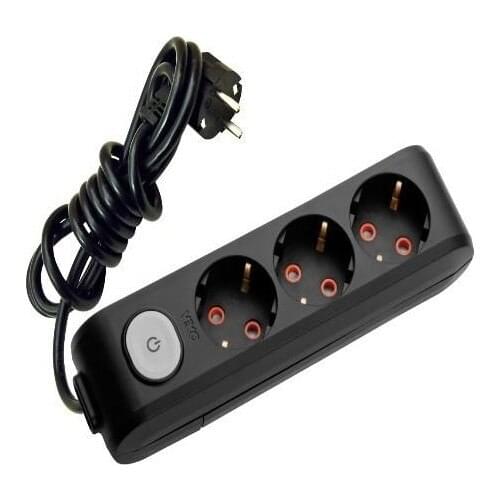 Viko Multi-Let 3 Socket Keyed Grounding Child Protection Terminal- White-Black 5 Mt