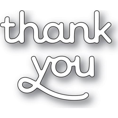 Funny Thank You English Words Alphabet Decorative 2021 New Cutting Dies for Scrapbooking DIY Photo Album Greeting Cards