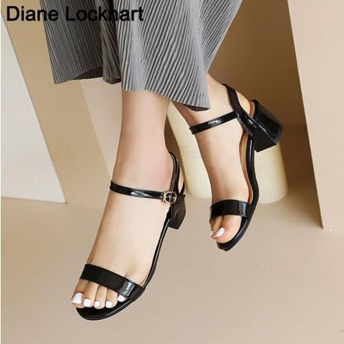 5CM High-heeled Womens Sandals 2021 Summer Wild High Heels With A Word Buckle Small Size 32 Roman Sandal Casual Shoes Sandalias