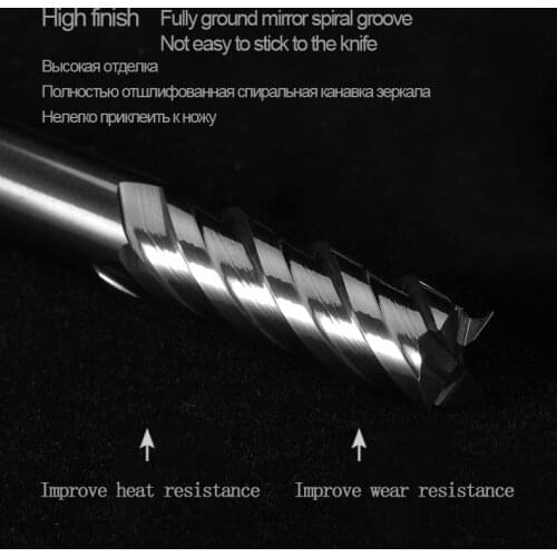 1pc 1-12mm Metal Cermet End Mills 4 Flute High-hardness CNC Milling Cutter Tools Router Bit 4 6 8 10mm Router Bit Flat hrc 75