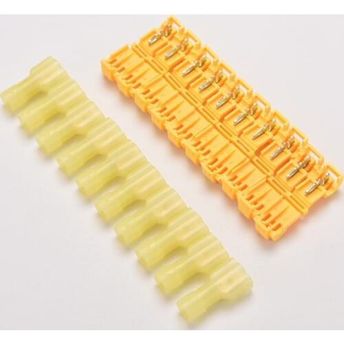 10Pcs 22-10AWG 0.5-6m T Tap Insulated Quick Splice Wire Terminal Spade Crimp Connector Combo Set