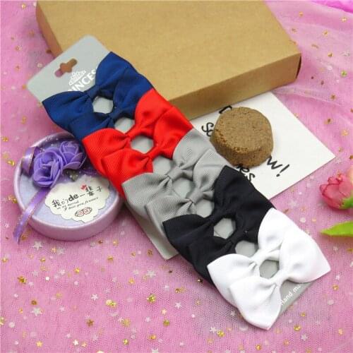 10PCS/Lot Lovely Dark Color Hairpins Grosgrain Ribbon Bows Clips 2020 Korean Creativity Hair Accessories For Baby Girls NEW