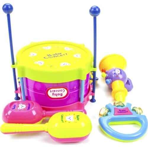 5Pcs Kids Hand Drums Educational Toys Indoor Outdoor Interactive Playing Percussion Kids Gift