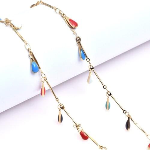 50cm Sweet Single Colorful Teardrop Beads Charms Necklace Making Handmade Women Party Engagement Gift Jewelry Accessories