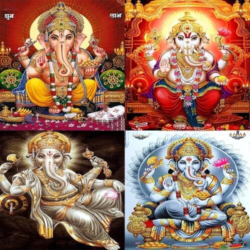 5D Diamond Painting Elephant Full Square Kit Diamond Embroidery India Ganesha Picture Religious Icon