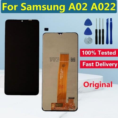 6.5" Original New For Samsung Galaxy A02 A022 LCD Display Frame Touch Digitizer Screen For Samsung A02 SM-A022 LCD Replacement