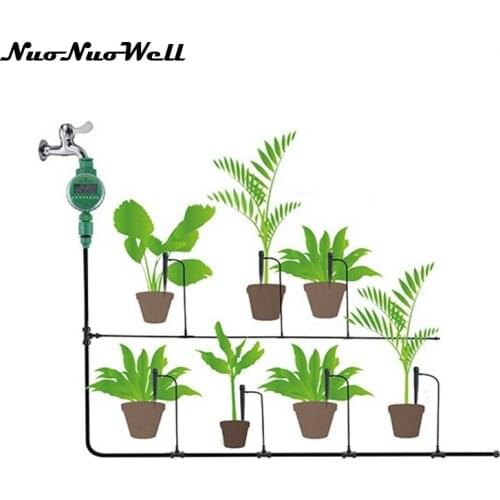 NuoNuoWell Automatic Intelligent Electronic Garden Watering Kits Water Timer Irrigation Timer for Garden Yard Irrigatino System
