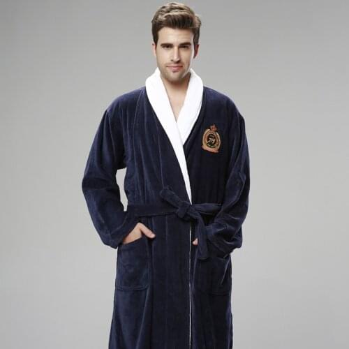 Bathrobe 100% Cotton Cut Velvet Towel Material Thickening Increase Hotel Yukata MenS Winter Pyjamas Beauty Salon Nightgown