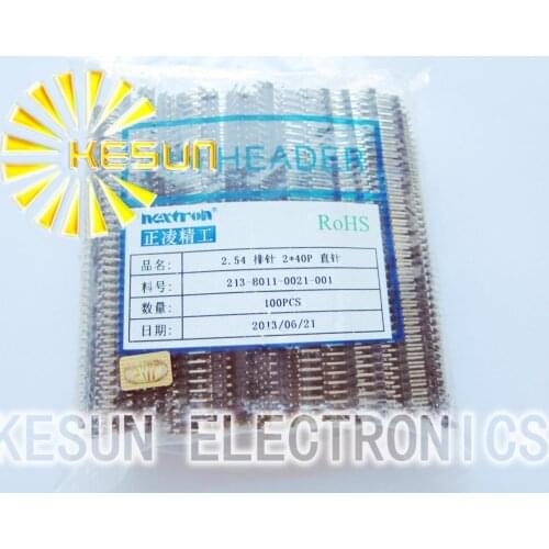 FREE SHIPPING 100pcs/lot Nextron 2.54mm 2X40 Double Row Straight Male Pin Header Strip Gold-plated Connector High Quality