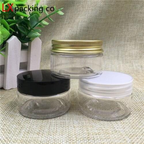 Free Shipping 30g/ml Clear Plastic Flat bottle Jar Black White Lucency lid Cream Lotion Pomade Bath Small Sample Packing Bottles