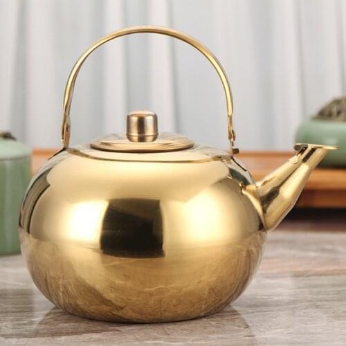 Stainless Steel Kettle Warm Wine Kettle Tea Set With Strainer Teapot Coffee Maker Design Heat Insulation Anti-Scalding Kettle