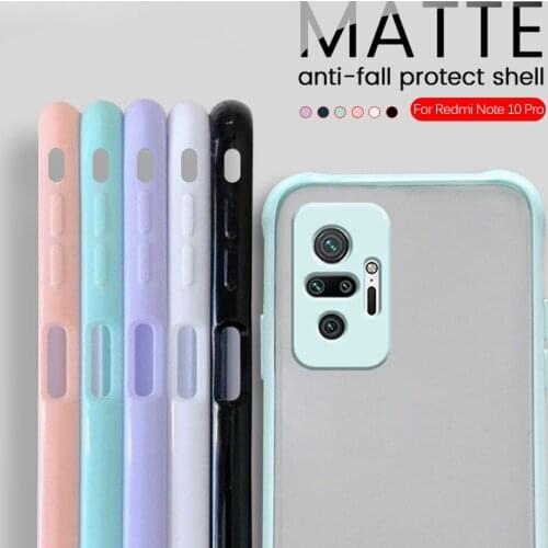 Colorful Matte Case For Xiaomi Redmi Note 10 Pro Xiomi Redme Nota 10s 9 9S 9A 9C 8 Camera Shockproof Silicone Frame Covers Coque
