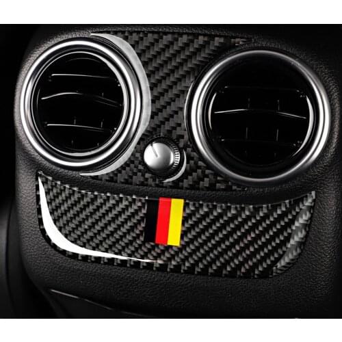 Carbon Fiber Car Rear Air Conditioning Outlet Sticker Trim Decor Cover For Mercedes C Class W205 C180 C200 GLC interior Styling