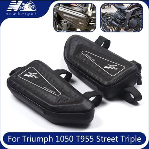 For Triumph 1050 T955 Street Triple 675 Tiger 800 Motorcycle Universal Waterproof Tool Side Package Hard Case Triangle Bag Kit