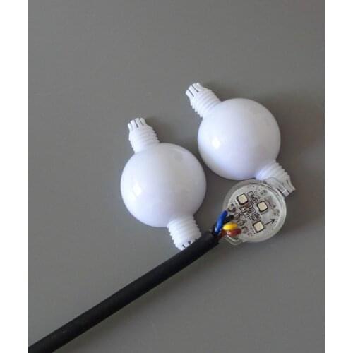 IP67 outdoor addressable 3D 40pcs 50mm WS2811 full color milky ball;DC12V input;1.44W;double side with 3pcs 5050 leds each side