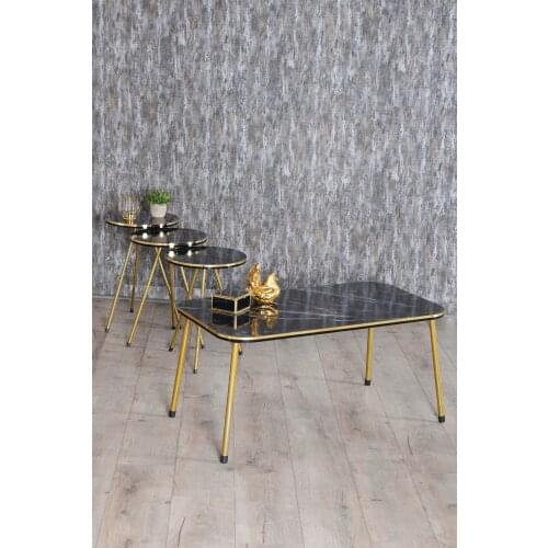 Zigon Coffee Table And Medium Coffee Table Set Kr Double Gold Bendir Metal