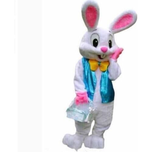 Rabbit Mascot Costume for Halloween Xmas Cartoon Bunny Fursuit Fancy Party Makeup Game Clothing Birthday GIFTS To Kids