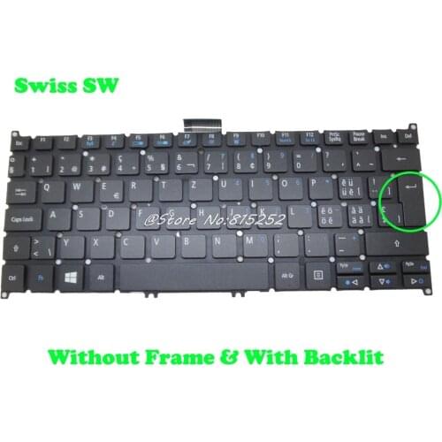 LA Backlit Keyboard For ACER For Aspire V5-122P V3-111P V3-112P V5-132P V3-371 V3-331 English US Swiss SW B115-M B115-MP B116-M