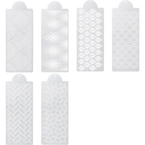 LBER 6 Pcs Cake Decorating Stencils Floral Cake Templates Cake Printing Hollow Lace Decoration Molds Decorative Flower Edge