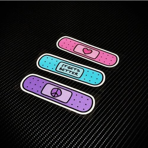 LuLuSticker #223 10x3.1cm Cartoon Band-aid Motorcycle Car Bicycle Scratches Stickers Car Door Sticker