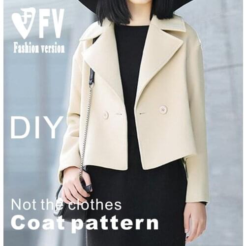 Fashion womens short casual small windbreaker jacket cutting diagram 1:1 physical pattern BWT-52