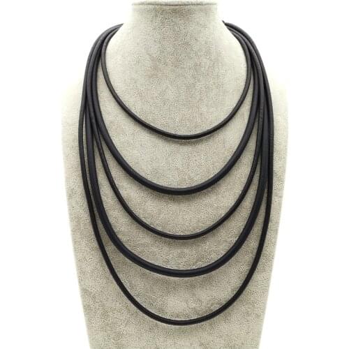 YD&YDBZ Fashion Long Pendant Necklaces Diy Hand Jewelry Black Rubber Necklace For Gothic Women Elasticity Short Chokers Jewelery