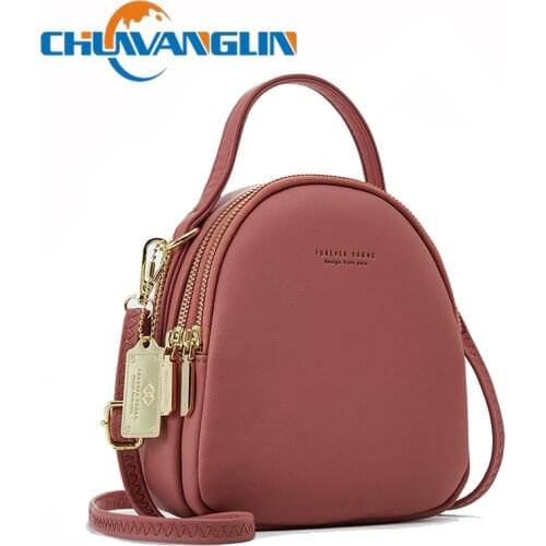 Chuwanglin Fashion Leather Mini Backpack Women Ladies Tote Multi-Function Luxury Shoulder Bag Messgner Bags Mochila 6041510