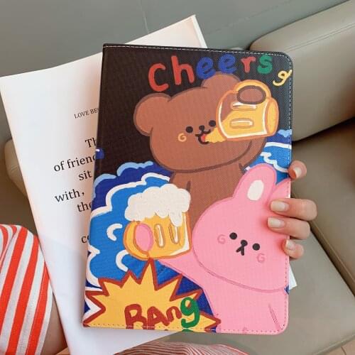 Cute Cheers Animals Holiday Soft Tablet Protective Case For iPad Air 1 2 3 Mini 4 5 Pro 2017 2018 2019 2020 Cover