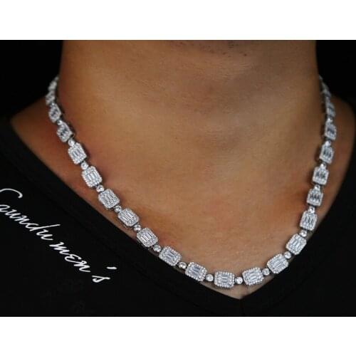 2020 Cheaper hip hop necklace with cz paved gold silver color tennis chain necklace for men hip hop party jewelry gift drop ship