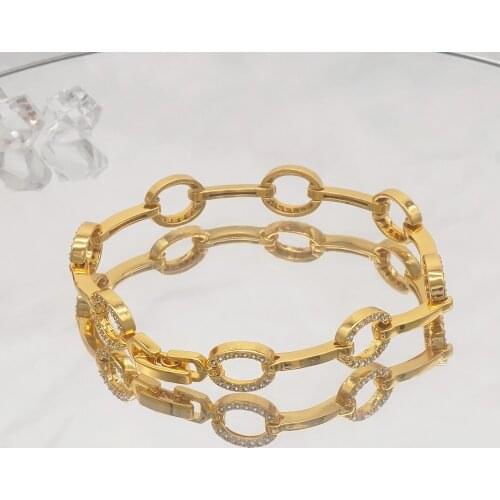 2020 New Luxury Trendy Round Crystal Bracelet Bangle For Women Anniversary Gift Jewelry Wholesale