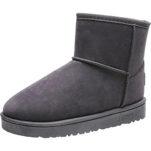 2021 New Ladies Snow Boots Winter Suede Plus Velvet Thick Short Tube Snow Boots Wild Warm Cotton Shoes Non-slip Fluff Warm