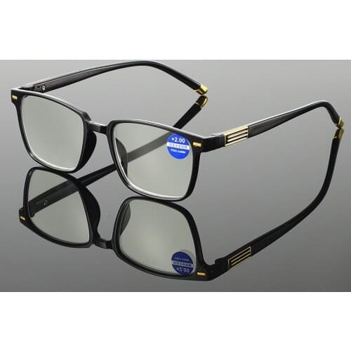 2021 New Square Women Men Reading Glasses Anti-Blue Light Presbyopia Hyperopia Glasses Reading+1.0+1.5+2.0+2.5+3.0+3.5+4.0