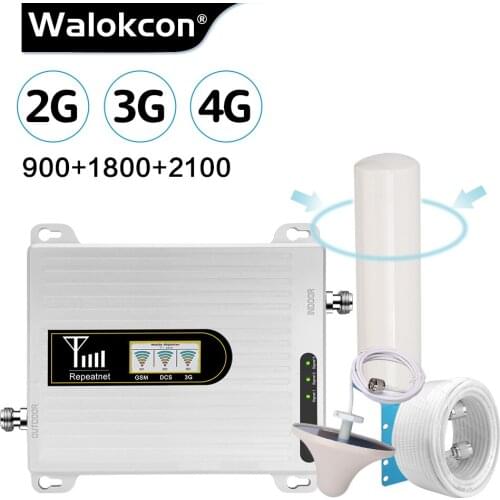 360° Omni Antenna 2g 3g 4g Signal Booster For Mobile Phone 900/1800/2100mhz Tri Band Signal Repeater GSM DCS/LTE WCDMA Amplifier