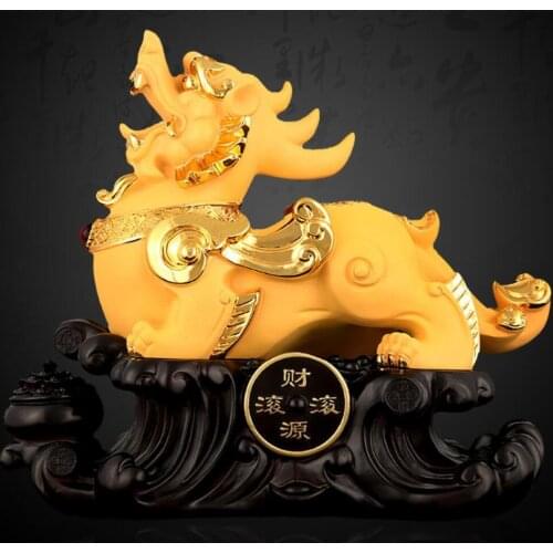 Resin handicraft factory wholesale wealth pot billow PI xiu furnishing pieces of geomantic desk ornaments