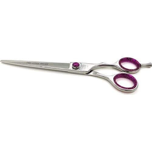 Hairdressing Scissors Silver Flat Scissors 7 Inch Hair Clipper Bull Head Handle Bangs Scissors