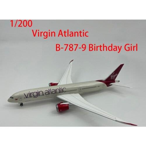 Virgin Atlantic B-787-9 Birthday Girl Plastic Airplane 1:200 Scale Static Display Adult Collections Plane Model Toys for Boys