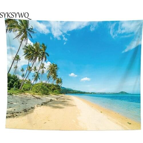Beach blanket drop shipping beach decor tapestry beach mat new arrival sea blue sky wall hanging carpet