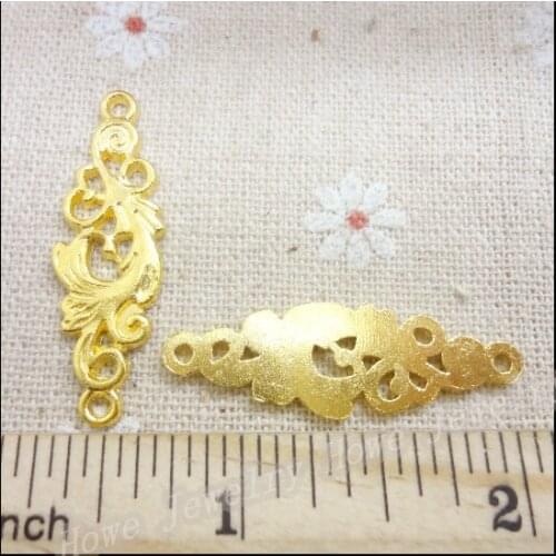 16 pcs CharmsFlower Pendant Gold color Zinc Alloy Fit Bracelet Necklace DIY Metal Jewelry Findings