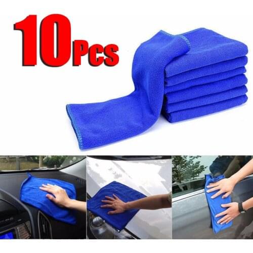 10 PCS Microfiber Car Cleaning Towel Automobile Motorcycle Washing Glass Household Cleaning Small Towel 25 X 25cm